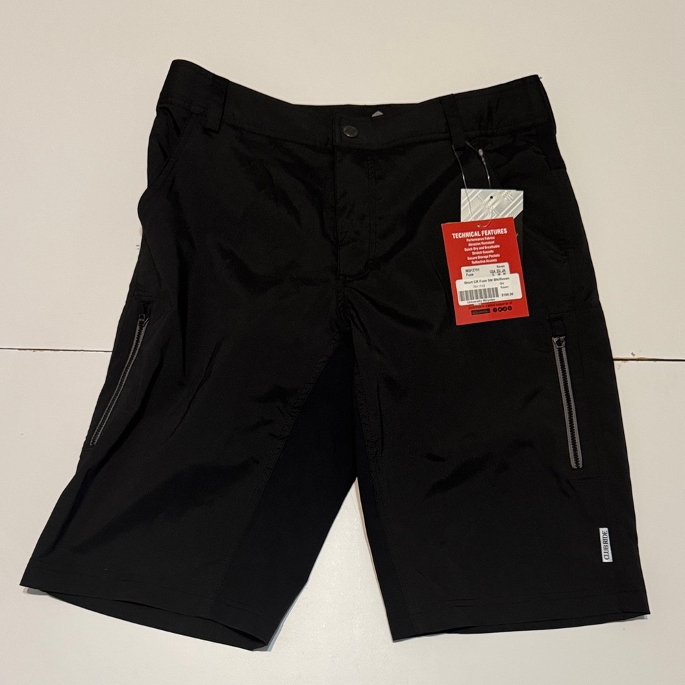 Men's Black Technical Performance bike Shorts NWT